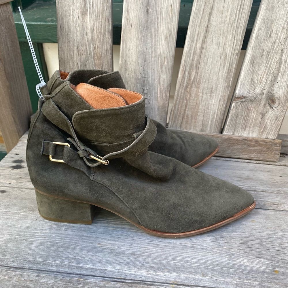 Jeffrey Campbell / Free people suede leather olive green booties size 8